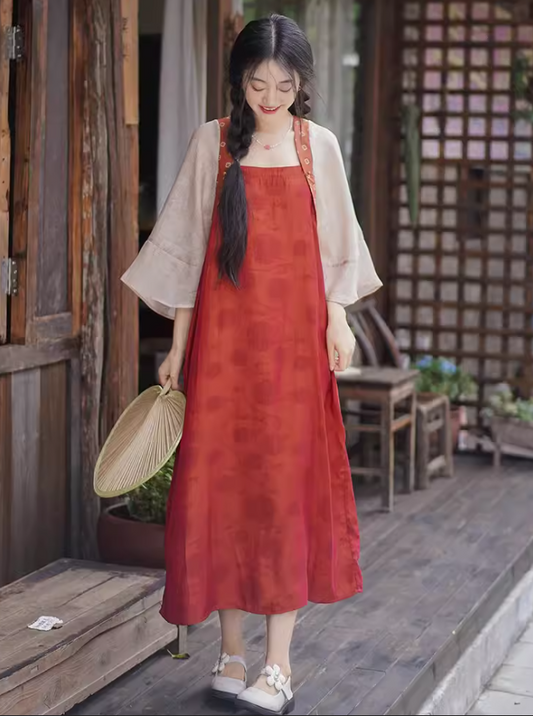 【红酥手】新中式连衣裙春夏日常出游汉服女