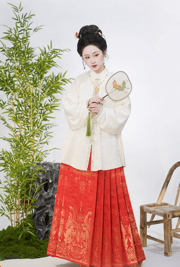 雪衣阁 SheyGo 女装 【良缘遂缔】明制提花对襟弓袋袖织金马面裙春秋汉服女